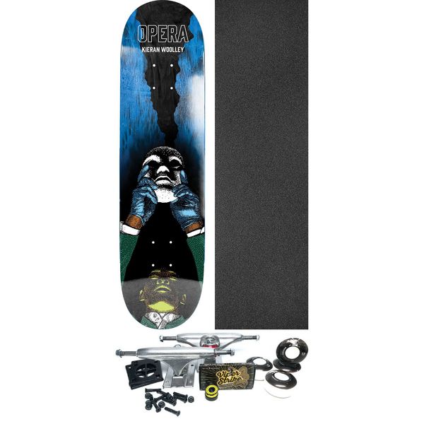 Opera Skateboards Kieran Woolley Upward Blue / Black Skateboard Deck - 8.5" x 31.95" - Complete Skateboard Bundle